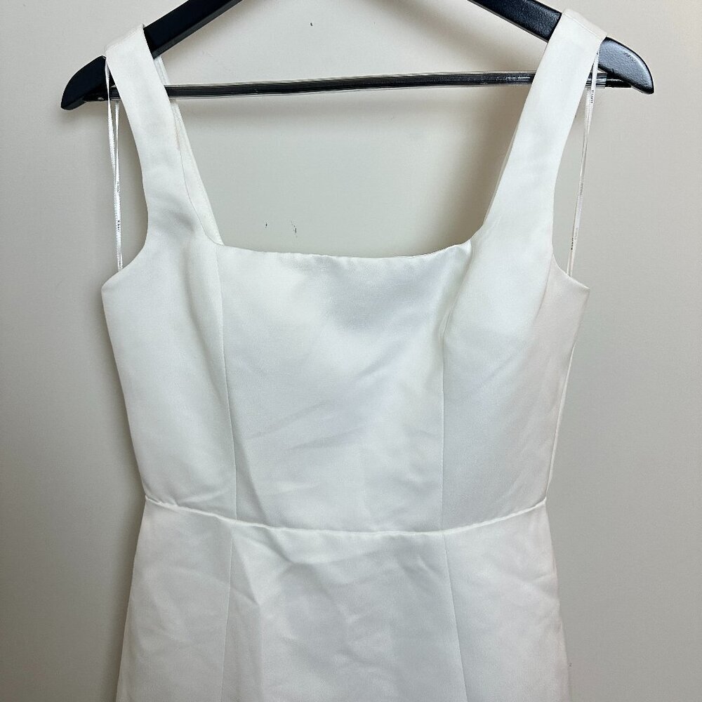 ELLIATT Amelie Square Neck Duchesse Satin Cocktail Minidress in Ivory Small - Picture 4 of 12